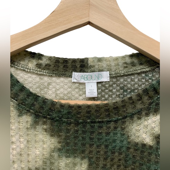 New! Abound waffle knit tie-dye hi-low sweater, beige green, size women's small - Picture 5 of 8